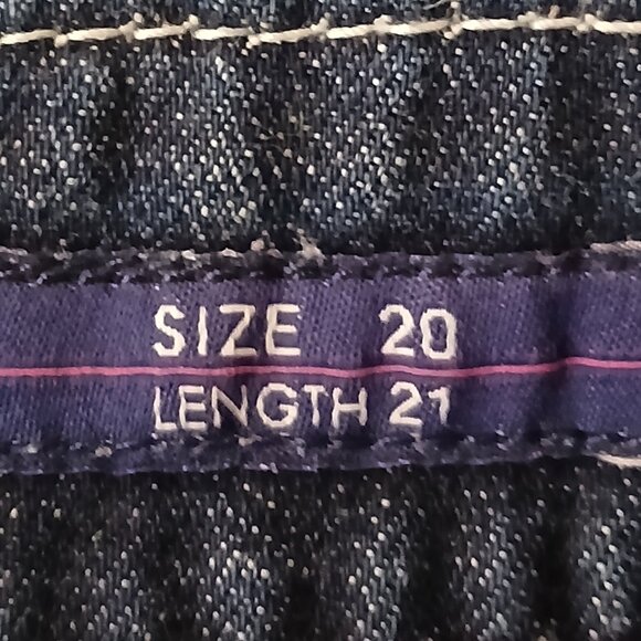 Vigoss Jeans Plus Size 20 Dublin Capri Low Rise Embellished Dark Denim Stretch - Picture 10 of 11